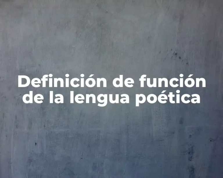 Definición de función de la lengua poética