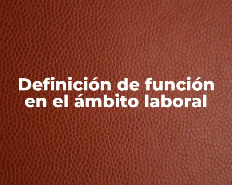 Definición de función en el ámbito laboral