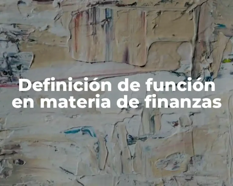 Definición de función en materia de finanzas