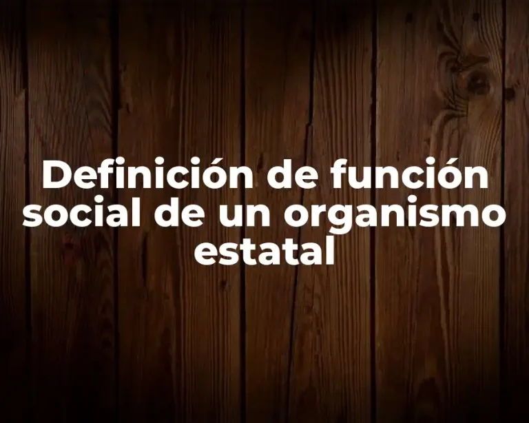 Definición de función social de un organismo estatal