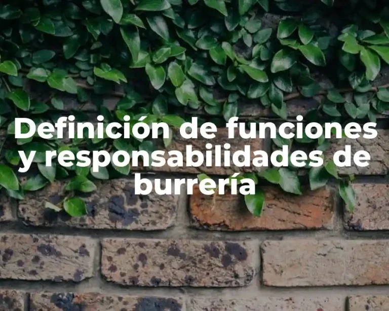Definición de funciones y responsabilidades de burrería
