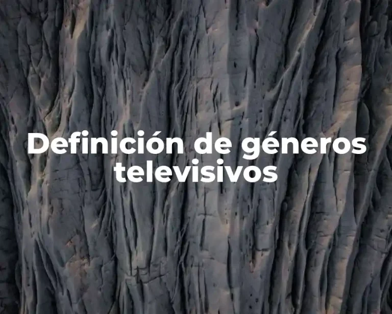 Definición de géneros televisivos