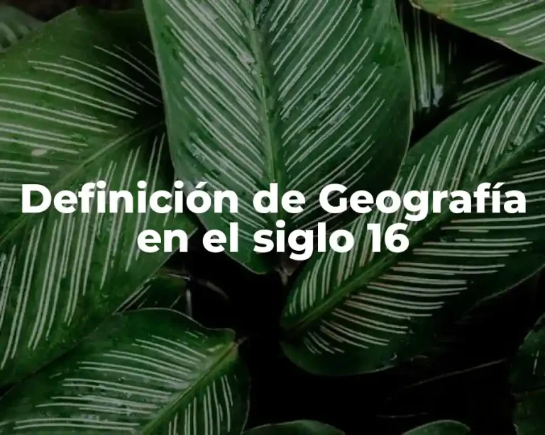 Definición de Geografía en el siglo 16