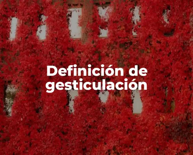 Definición de gesticulación