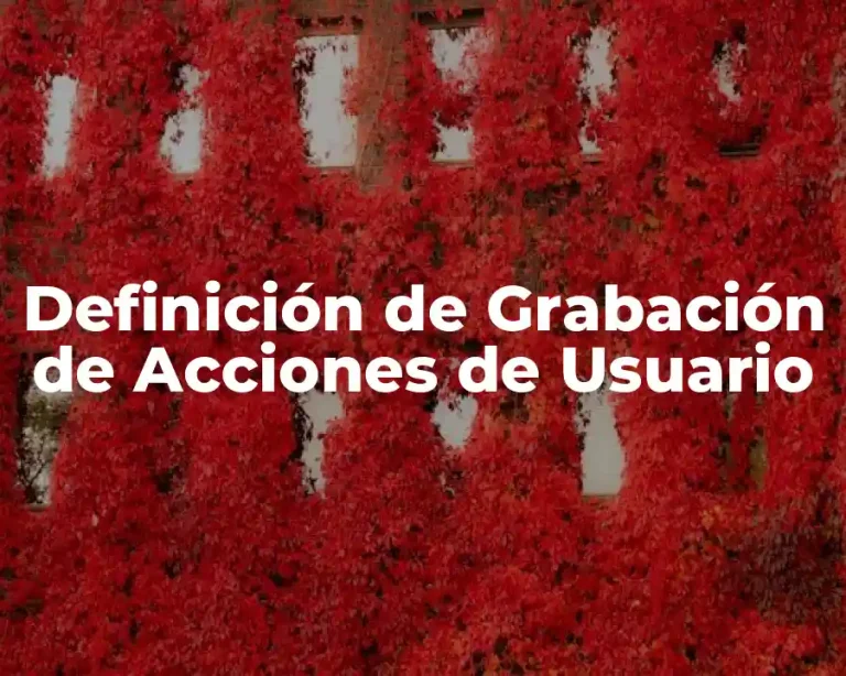 Definición de Grabación de Acciones de Usuario