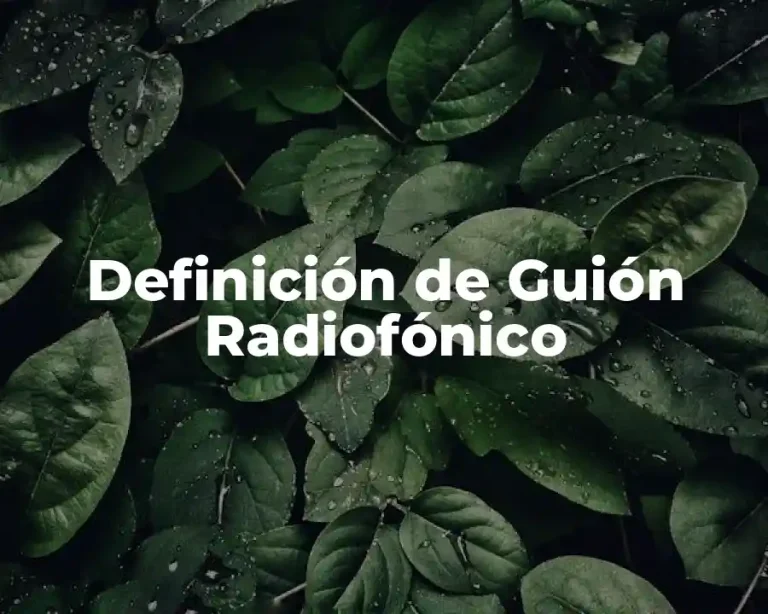 Definición de Guión Radiofónico