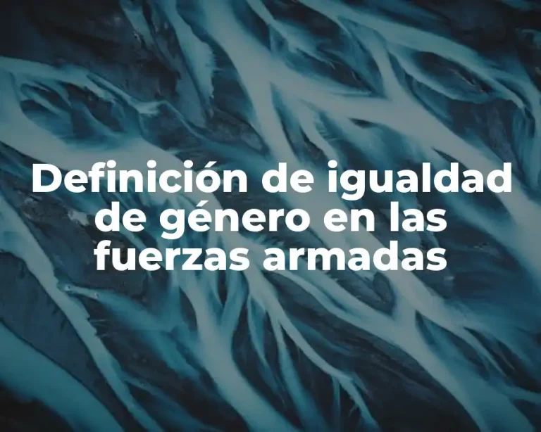 Definición de igualdad de género en las fuerzas armadas