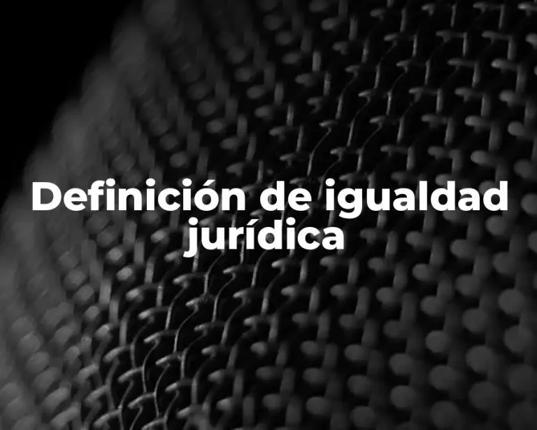 Definición de igualdad jurídica