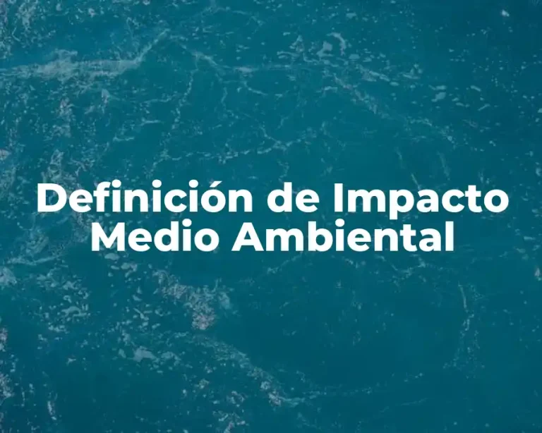 Definición de Impacto Medio Ambiental