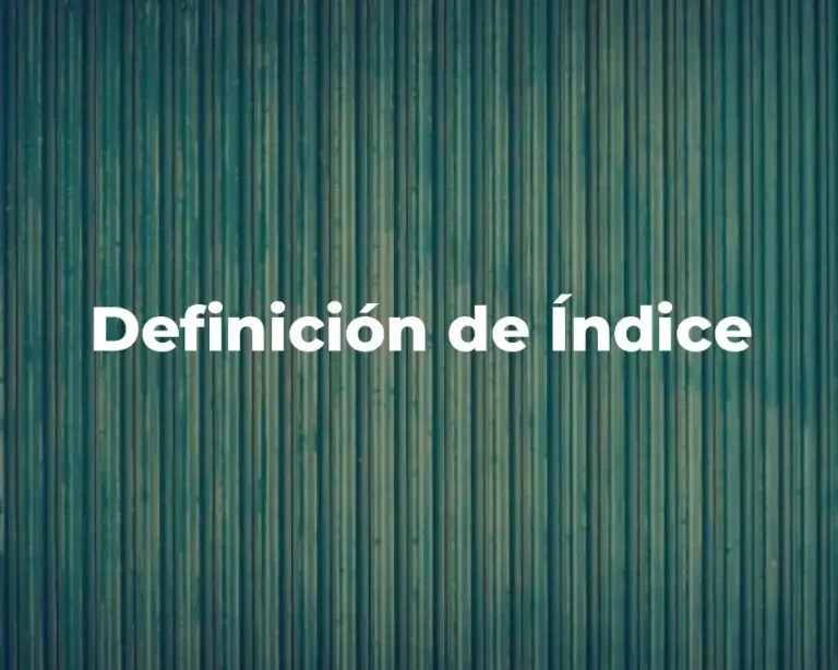 Definición de Índice