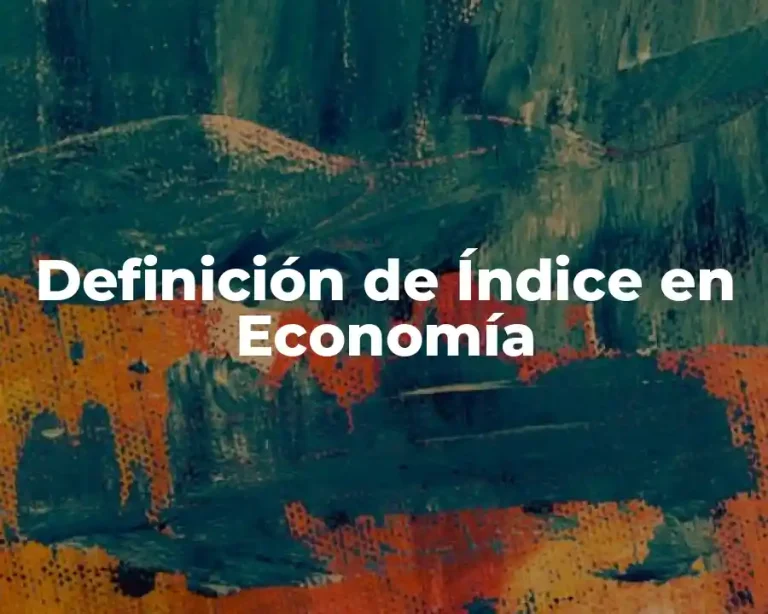 Definición de Índice en Economía