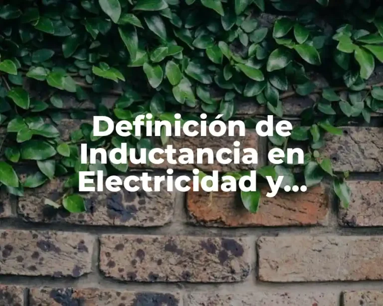 Definición de Inductancia en Electricidad y Magnetismo