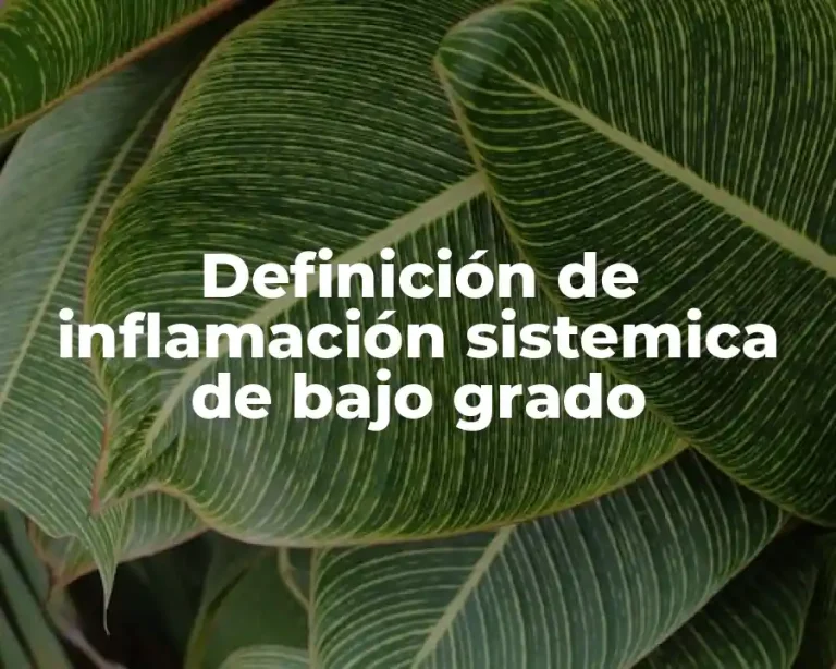 Definición de inflamación sistemica de bajo grado