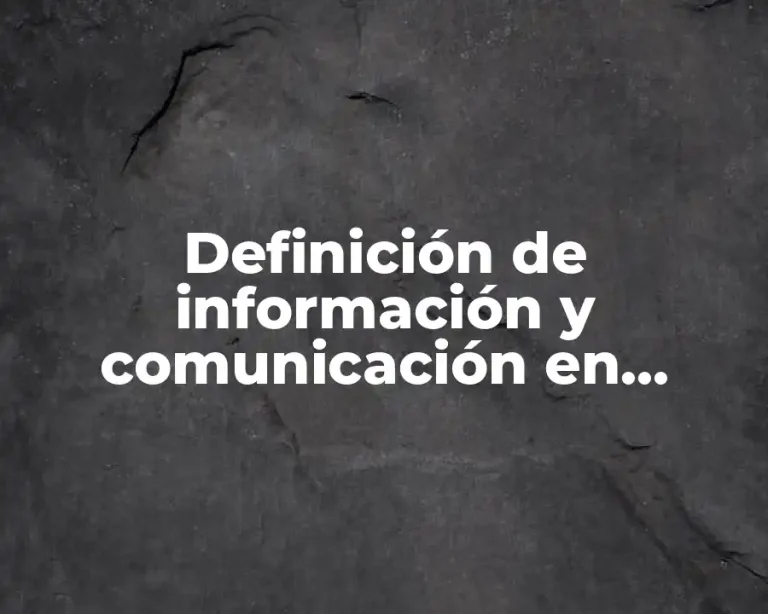 Definición de información y comunicación en negocios