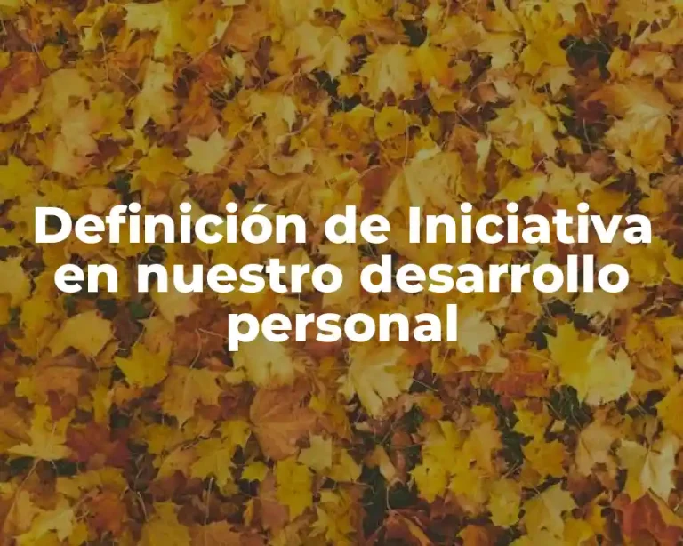 Definición de Iniciativa en nuestro desarrollo personal