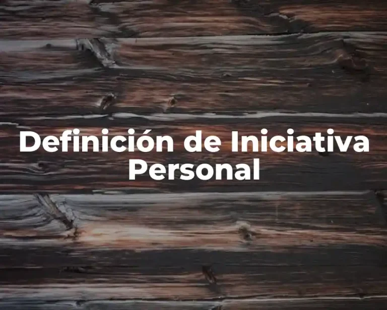 Definición de Iniciativa Personal