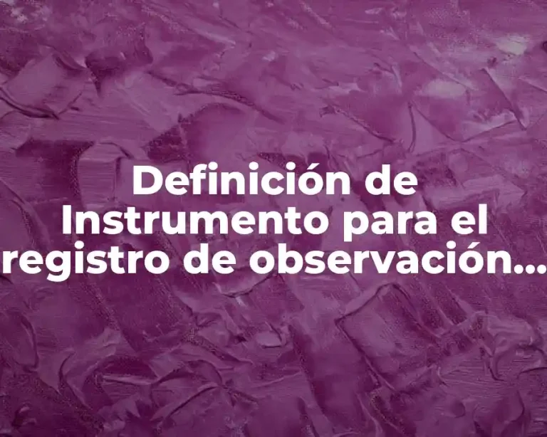Definición de Instrumento para el registro de observación clase