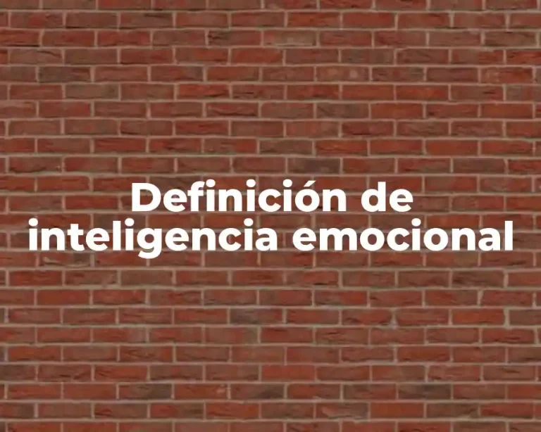 Definición de inteligencia emocional