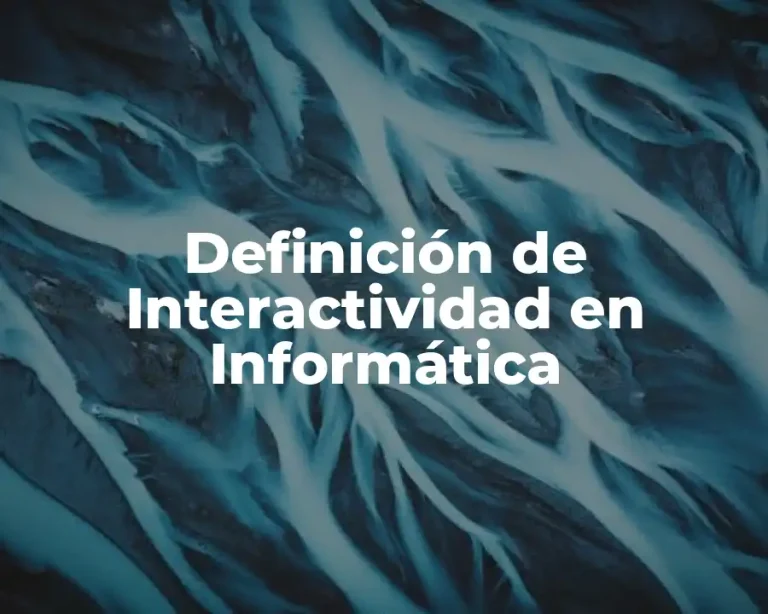 Definición de Interactividad en Informática