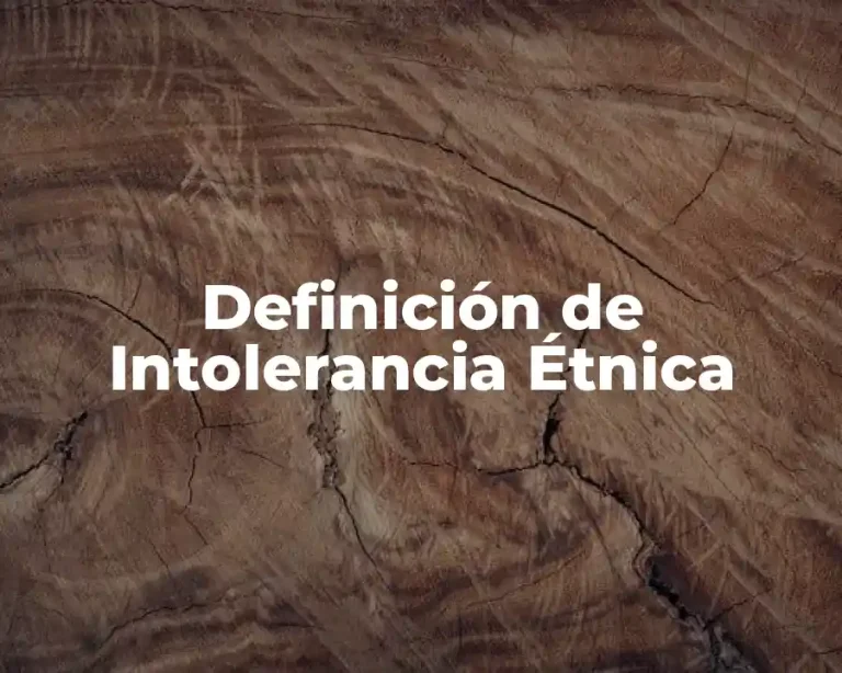 Definición de Intolerancia Étnica