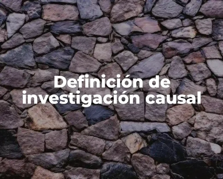 Definición de investigación causal
