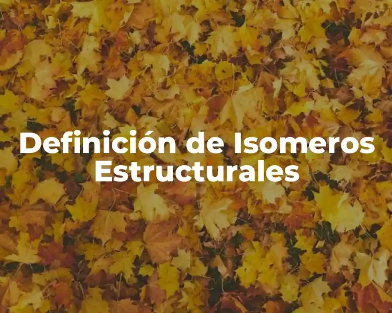 Definición de Isomeros Estructurales