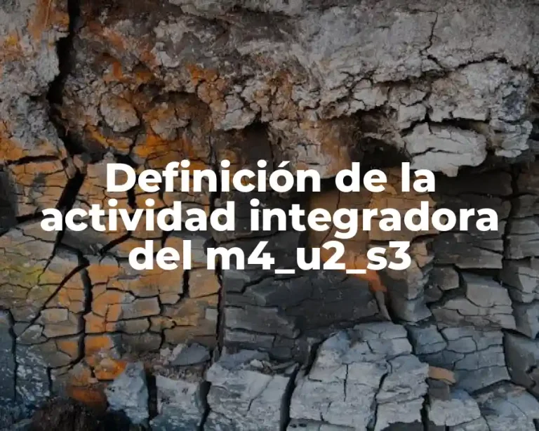 Definición de la actividad integradora del m4_u2_s3