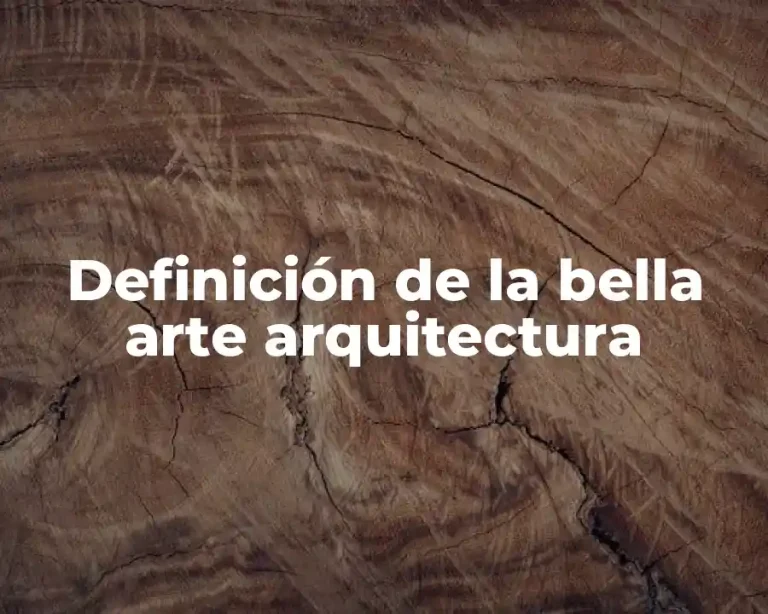 Definición de la bella arte arquitectura
