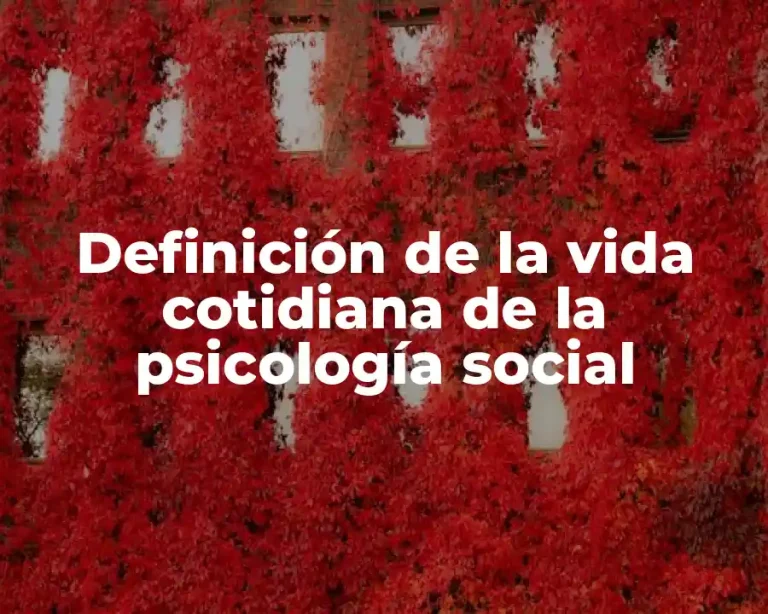 Definición de la vida cotidiana de la psicología social