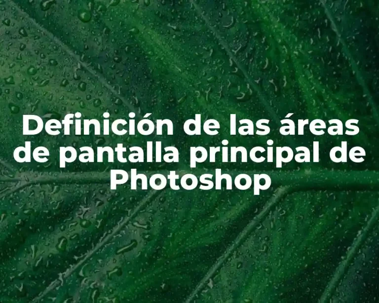 Definición de las áreas de pantalla principal de Photoshop