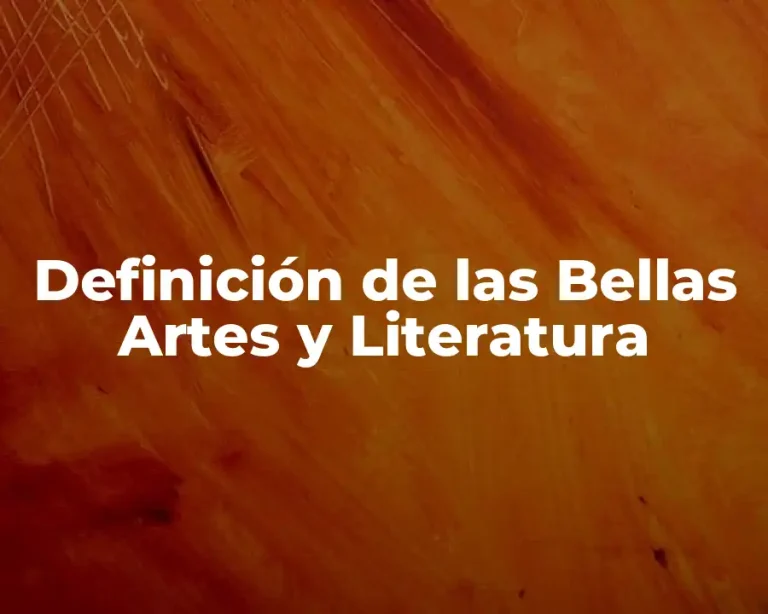 Definición de las Bellas Artes y Literatura