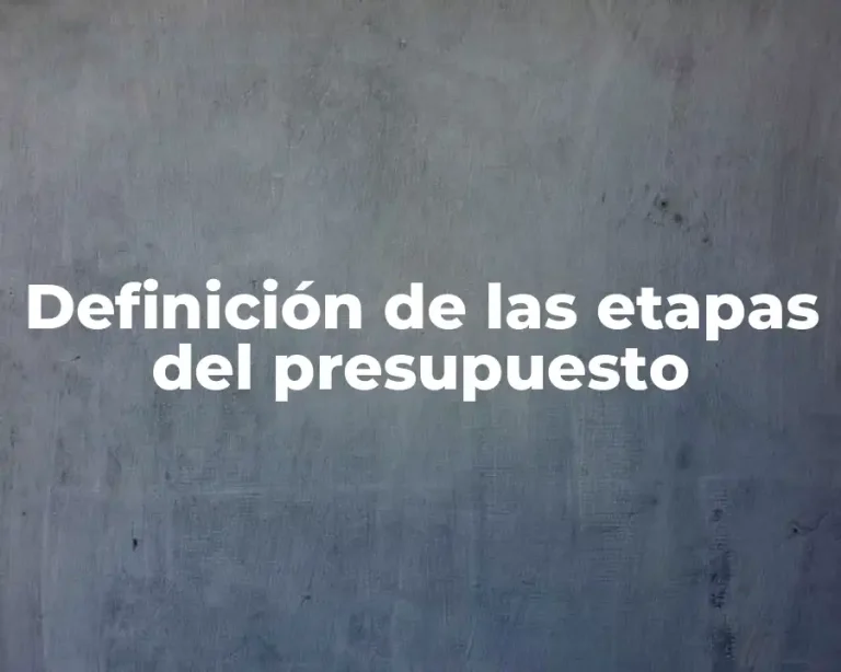 Definición de las etapas del presupuesto