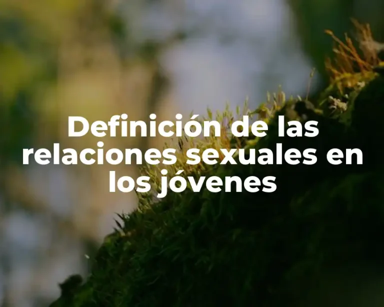 Definición de las relaciones sexuales en los jóvenes