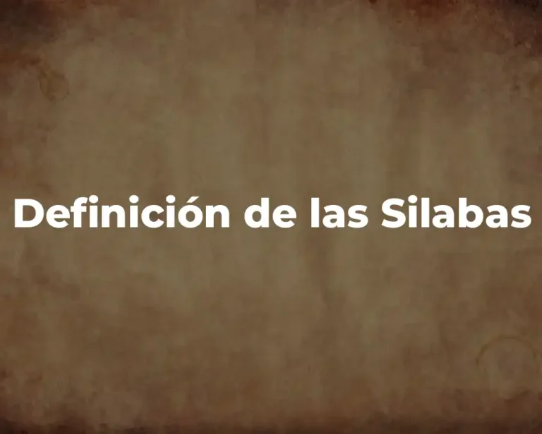 Definición de las Silabas