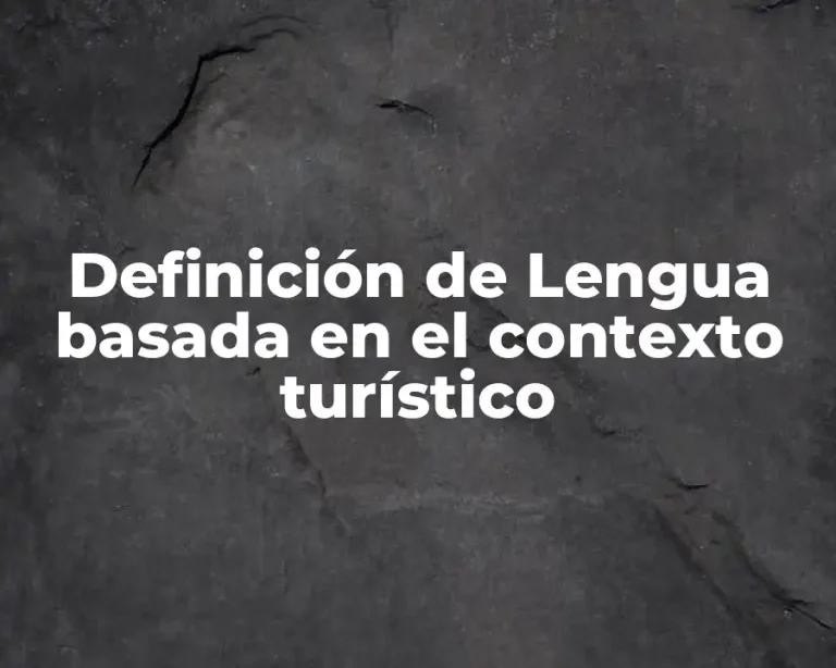 Definición de Lengua basada en el contexto turístico
