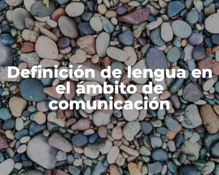 Definición de lengua en el ámbito de comunicación