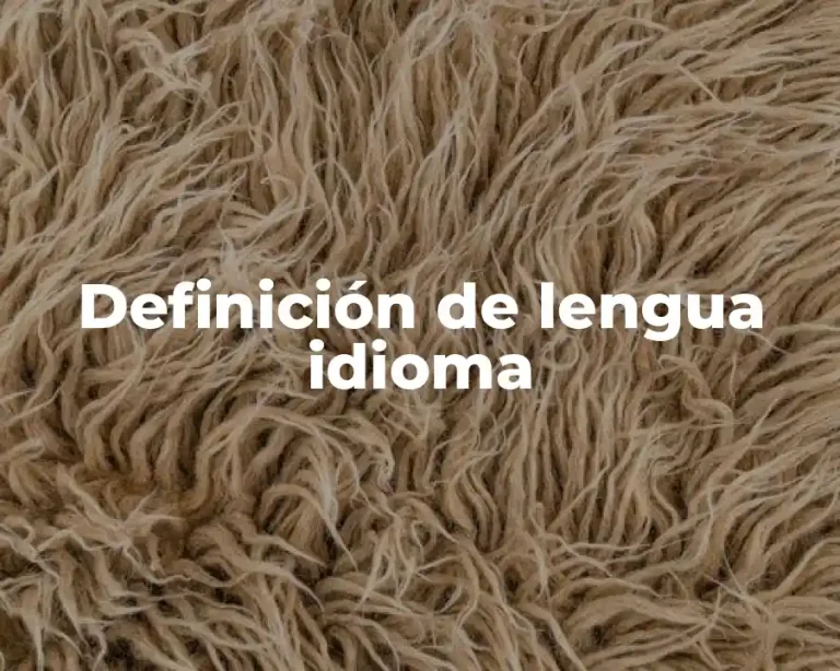 Definición de lengua idioma