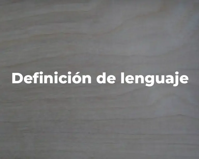 Definición de lenguaje