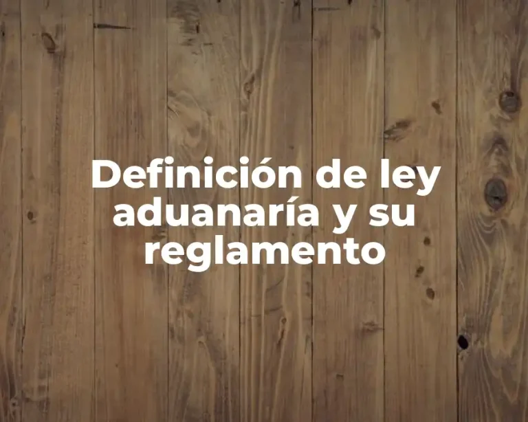 Definición de ley aduanaría y su reglamento