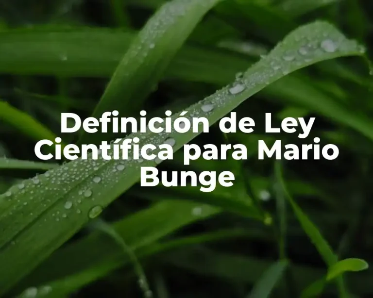 Definición de Ley Científica para Mario Bunge