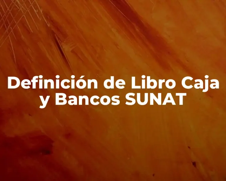 Definición de Libro Caja y Bancos SUNAT