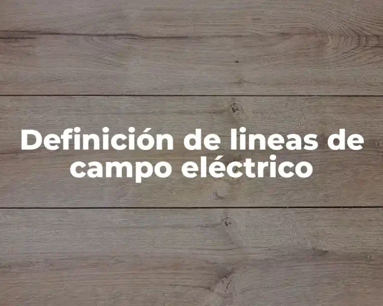 Definición de lineas de campo eléctrico