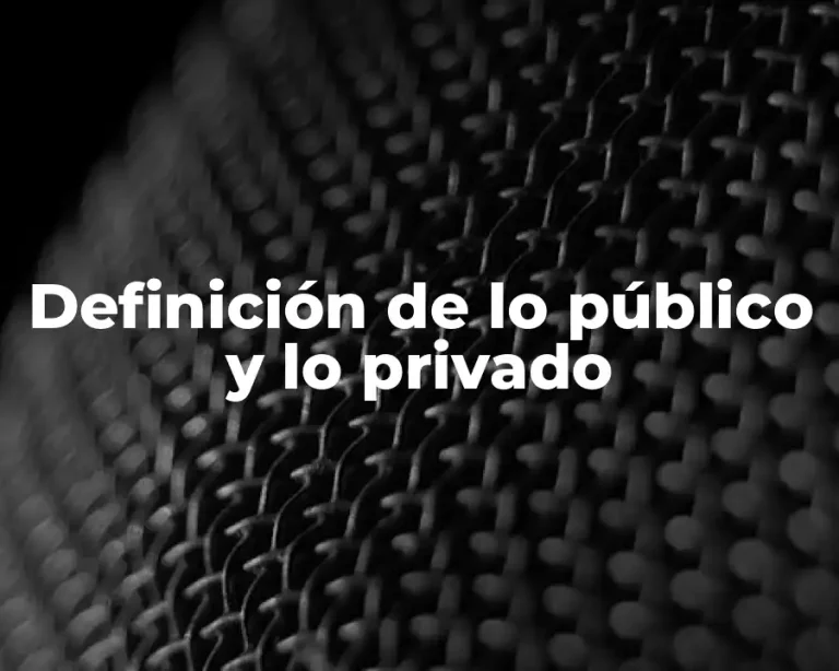 Definición de lo público y lo privado