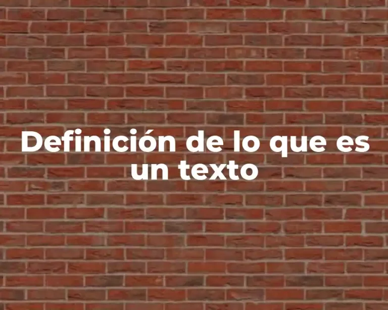 Definición de lo que es un texto