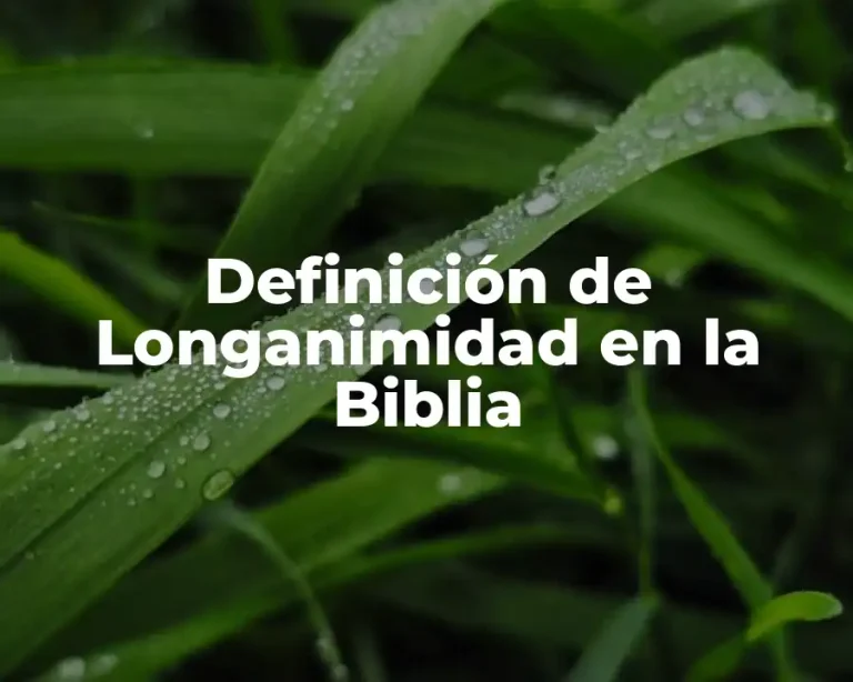 Definición de Longanimidad en la Biblia