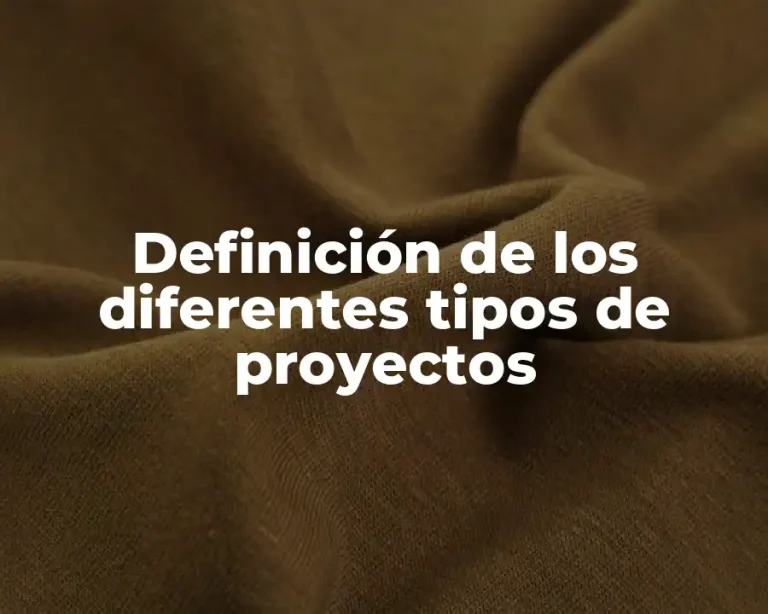 Definición de los diferentes tipos de proyectos