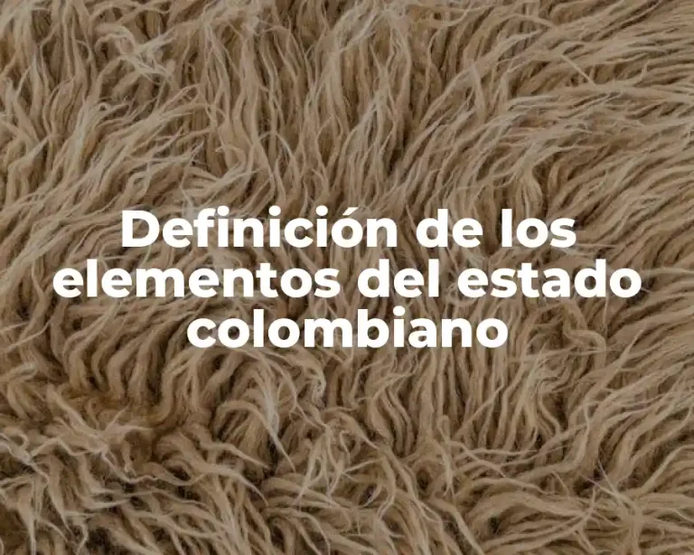 Definición de los elementos del estado colombiano