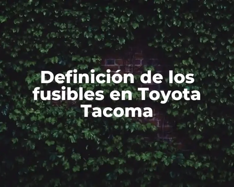 Definición de los fusibles en Toyota Tacoma