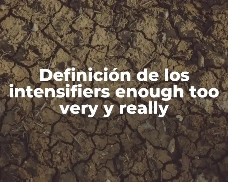 Definición de los intensifiers enough too very y really