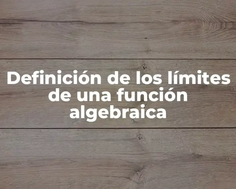 Definición de los límites de una función algebraica